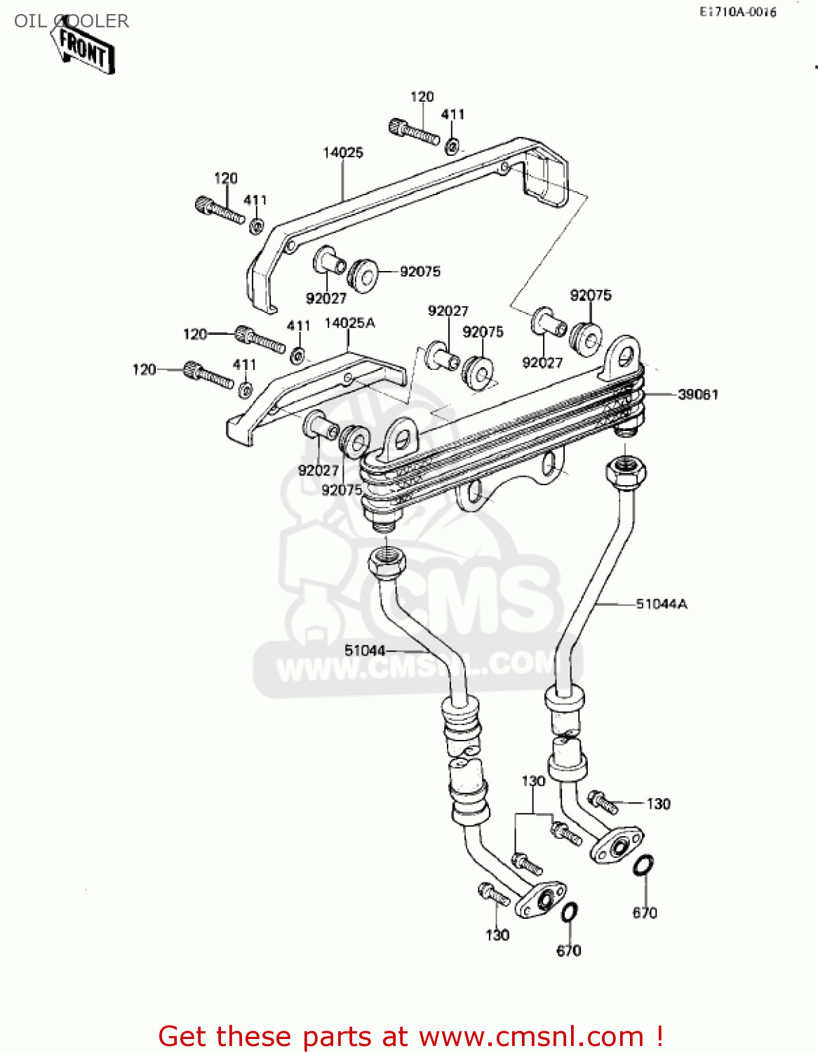 OIL COOLER KZ550D1 GPZ 1981 USA CANADA