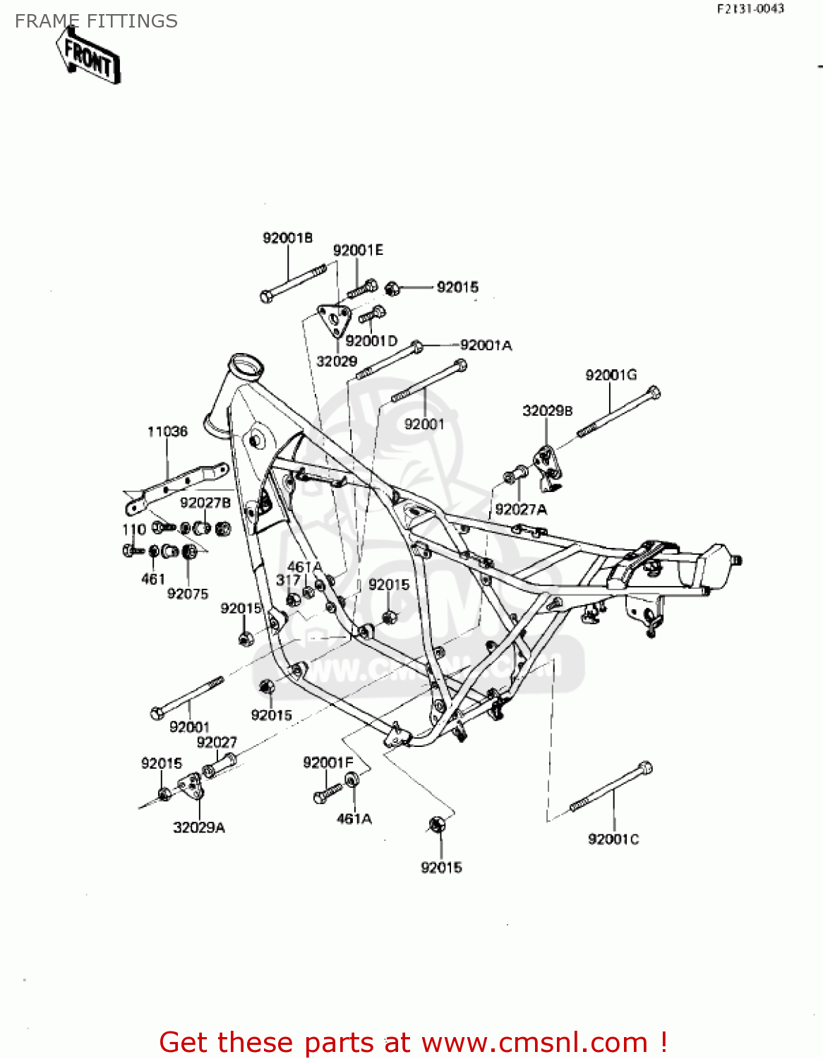 FRAME FITTINGS KZ550D1 GPZ 1981 USA CANADA