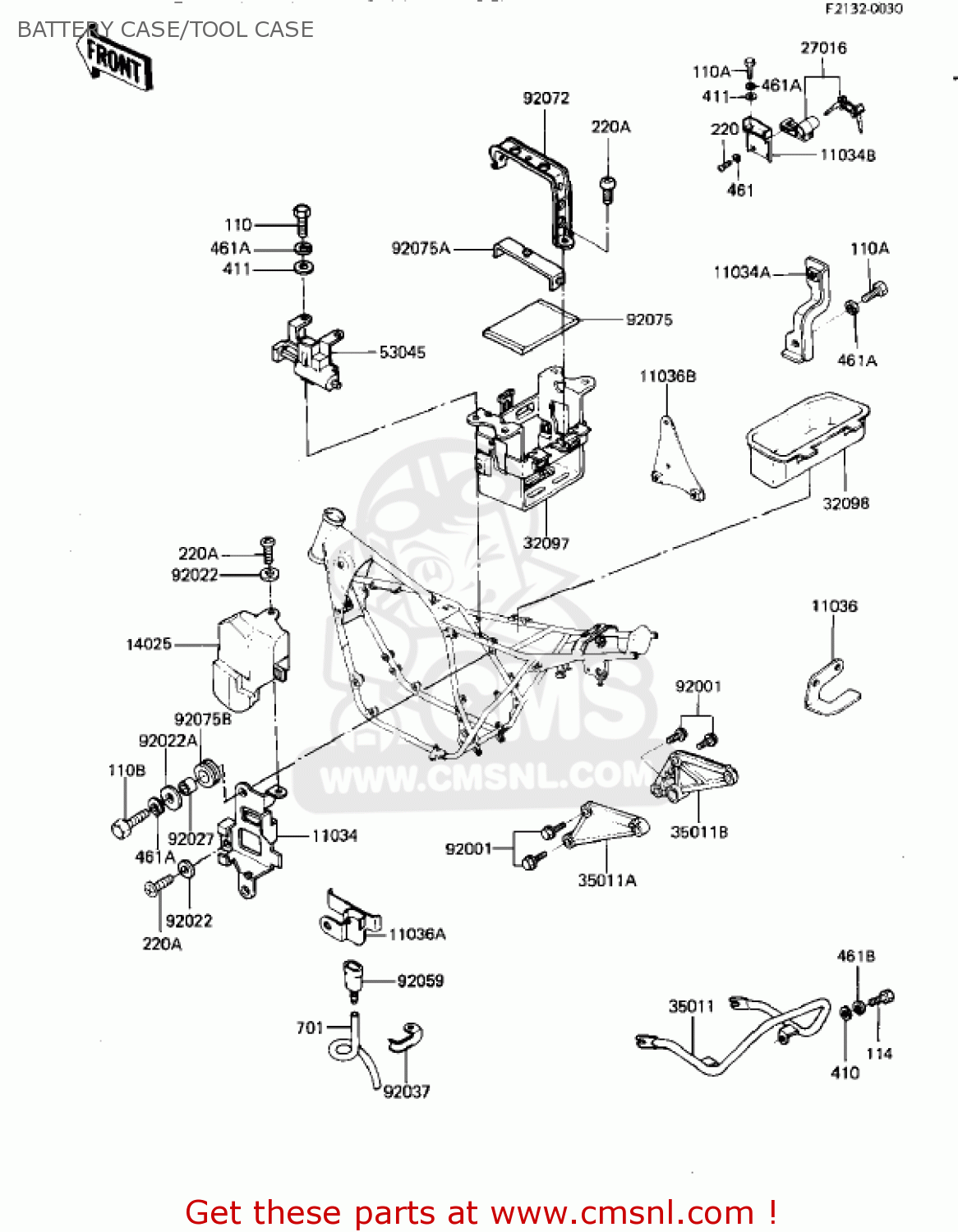 BATTERY CASE/TOOL CASE KZ550D1 GPZ 1981 USA CANADA