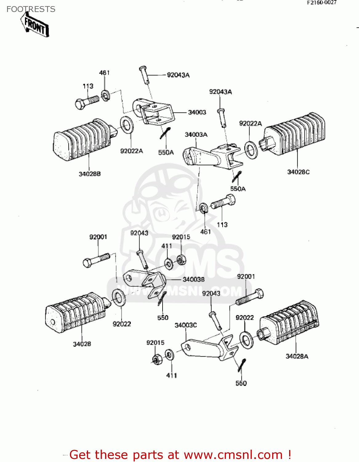 FOOTRESTS KZ550D1 GPZ 1981 USA CANADA