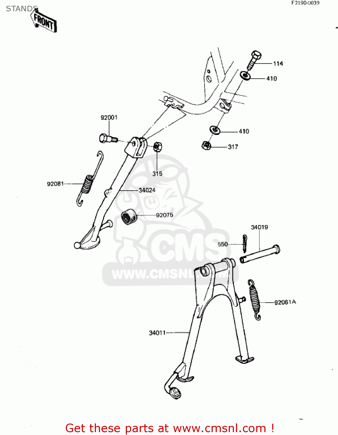 STANDS KZ550D1 GPZ 1981 USA CANADA