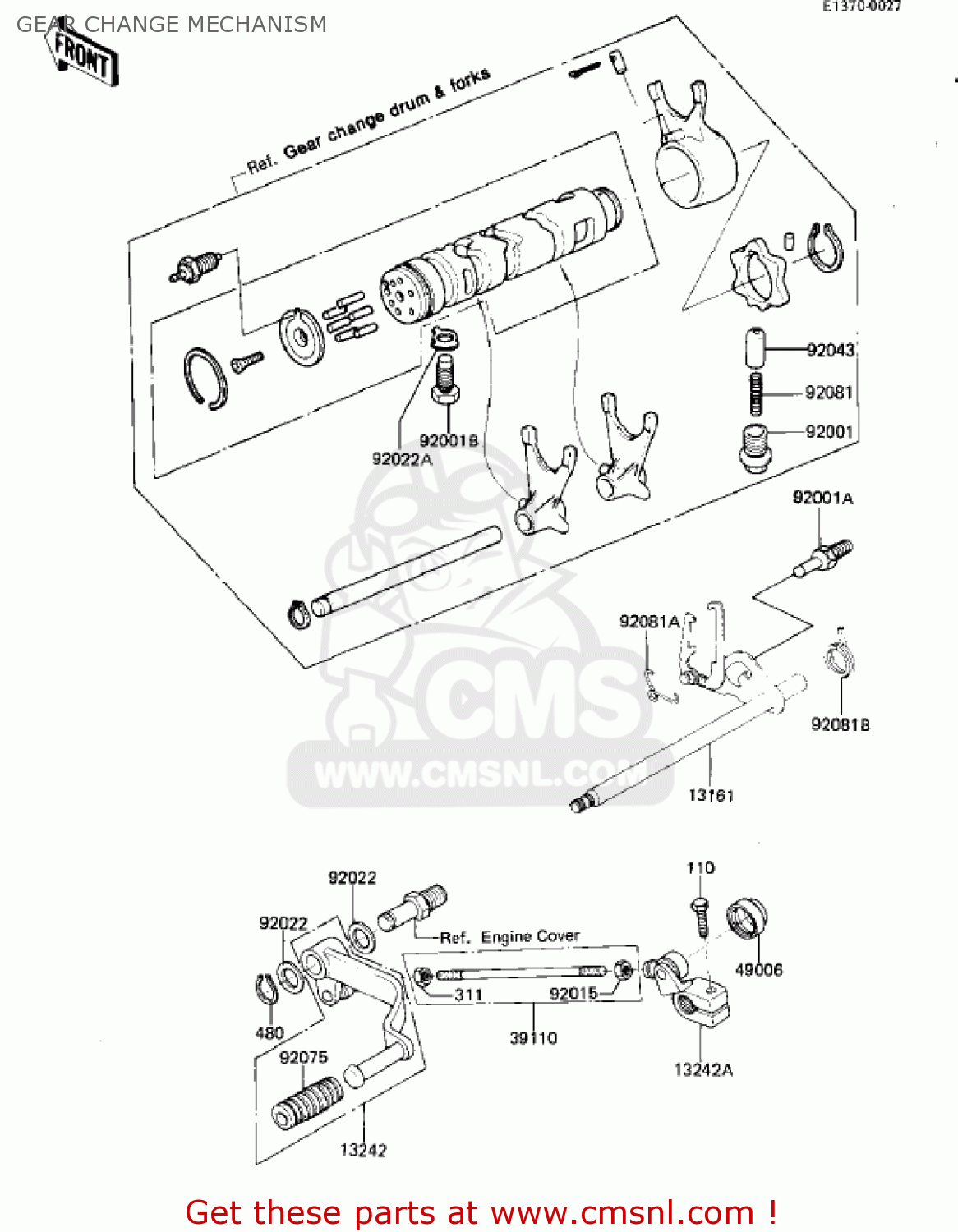 GEAR CHANGE MECHANISM KZ550D1 GPZ 1981 USA CANADA