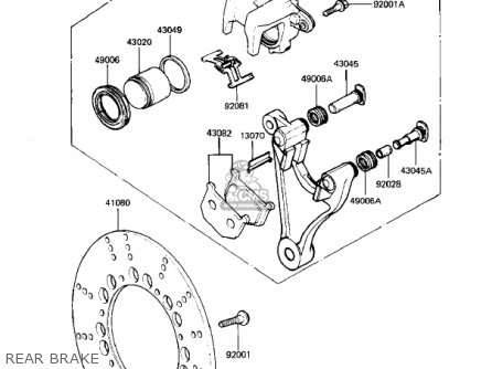 REAR BRAKE - KZ550D1 GPZ 1981 USA CANADA