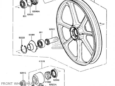 FRONT WHEEL/HUB - KZ550D1 GPZ 1981 USA CANADA