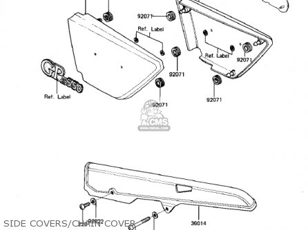 SIDE COVERS/CHAIN COVER - KZ550D1 GPZ 1981 USA CANADA