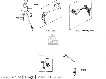 IGNITION SWITCH/LOCKS/REFLECTORS - KZ550D1 GPZ 1981 USA CANADA
