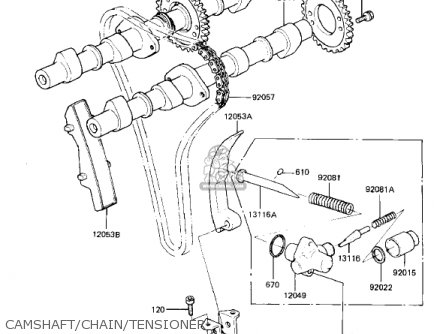 CAMSHAFT/CHAIN/TENSIONER - KZ550D1 GPZ 1981 USA CANADA