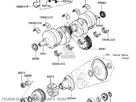 CRANKSHAFT/SECONDARY SHAFT - KZ550D1 GPZ 1981 USA CANADA