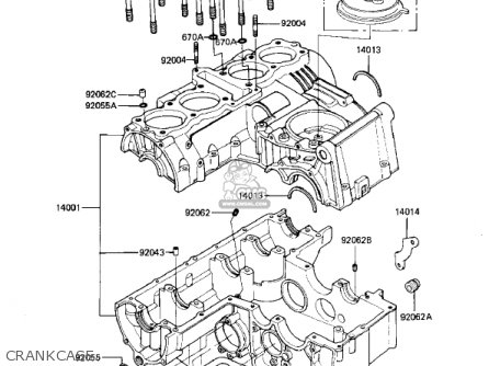 CRANKCASE - KZ550D1 GPZ 1981 USA CANADA