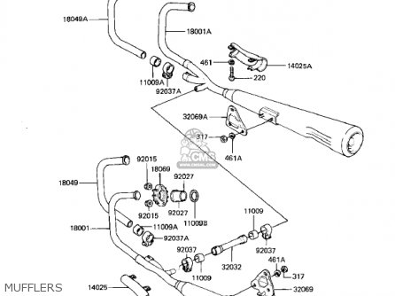MUFFLERS - KZ550D1 GPZ 1981 USA CANADA