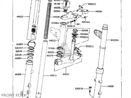 FRONT FORK - KZ550D1 GPZ 1981 USA CANADA