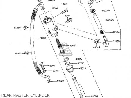 REAR MASTER CYLINDER - KZ550D1 GPZ 1981 USA CANADA