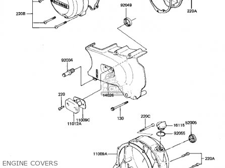 ENGINE COVERS - KZ550D1 GPZ 1981 USA CANADA