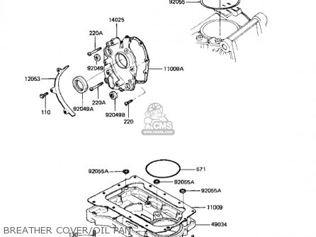 BREATHER COVER/OIL PAN - KZ550D1 GPZ 1981 USA CANADA