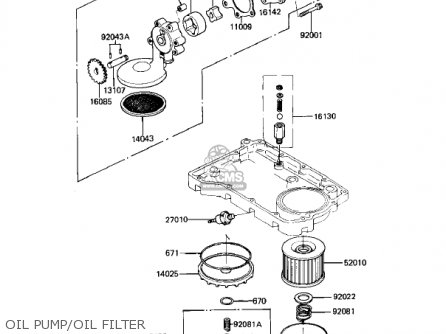 OIL PUMP/OIL FILTER - KZ550D1 GPZ 1981 USA CANADA