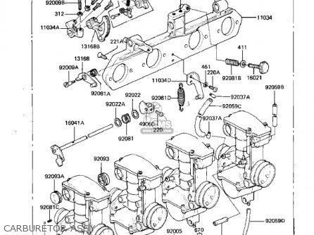 CARBURETOR ASSY - KZ550D1 GPZ 1981 USA CANADA
