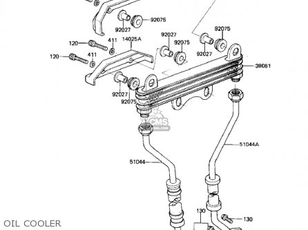 OIL COOLER - KZ550D1 GPZ 1981 USA CANADA