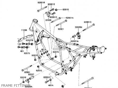 FRAME FITTINGS - KZ550D1 GPZ 1981 USA CANADA