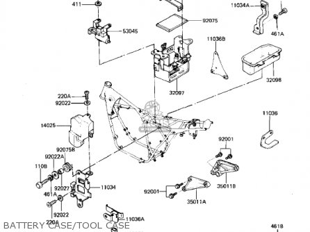BATTERY CASE/TOOL CASE - KZ550D1 GPZ 1981 USA CANADA