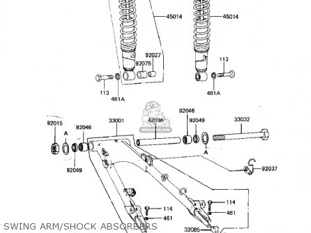 SWING ARM/SHOCK ABSORBERS - KZ550D1 GPZ 1981 USA CANADA