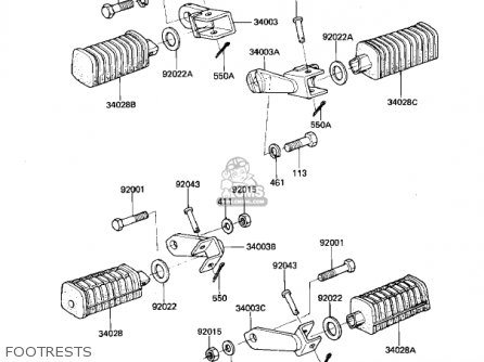 FOOTRESTS - KZ550D1 GPZ 1981 USA CANADA