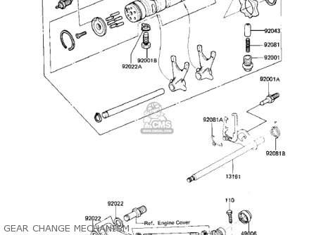 GEAR CHANGE MECHANISM - KZ550D1 GPZ 1981 USA CANADA