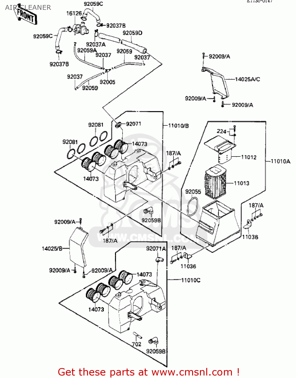 AIR CLEANER KZ550F1 SPECTRE 1983 USA CALIFORNIA CANADA