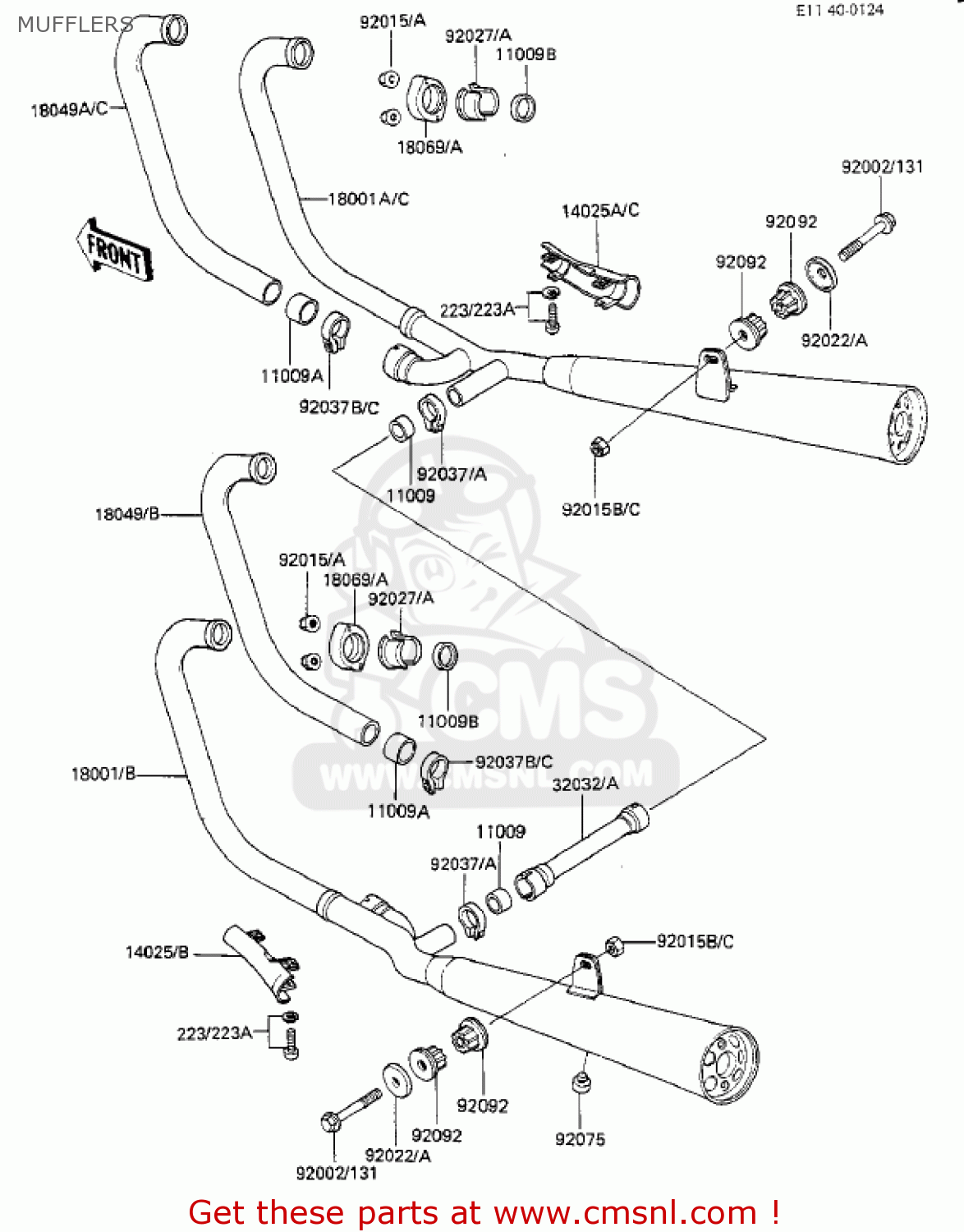 MUFFLERS KZ550F1 SPECTRE 1983 USA CALIFORNIA CANADA