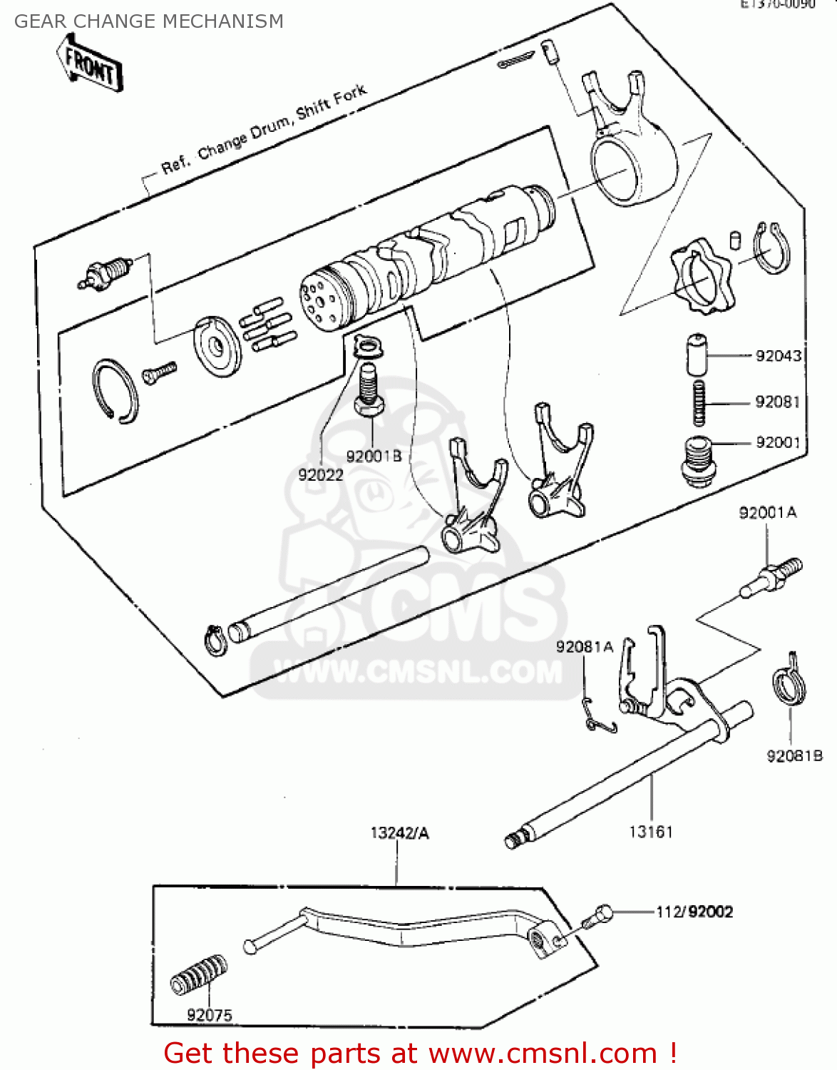 GEAR CHANGE MECHANISM KZ550F1 SPECTRE 1983 USA CALIFORNIA CANADA