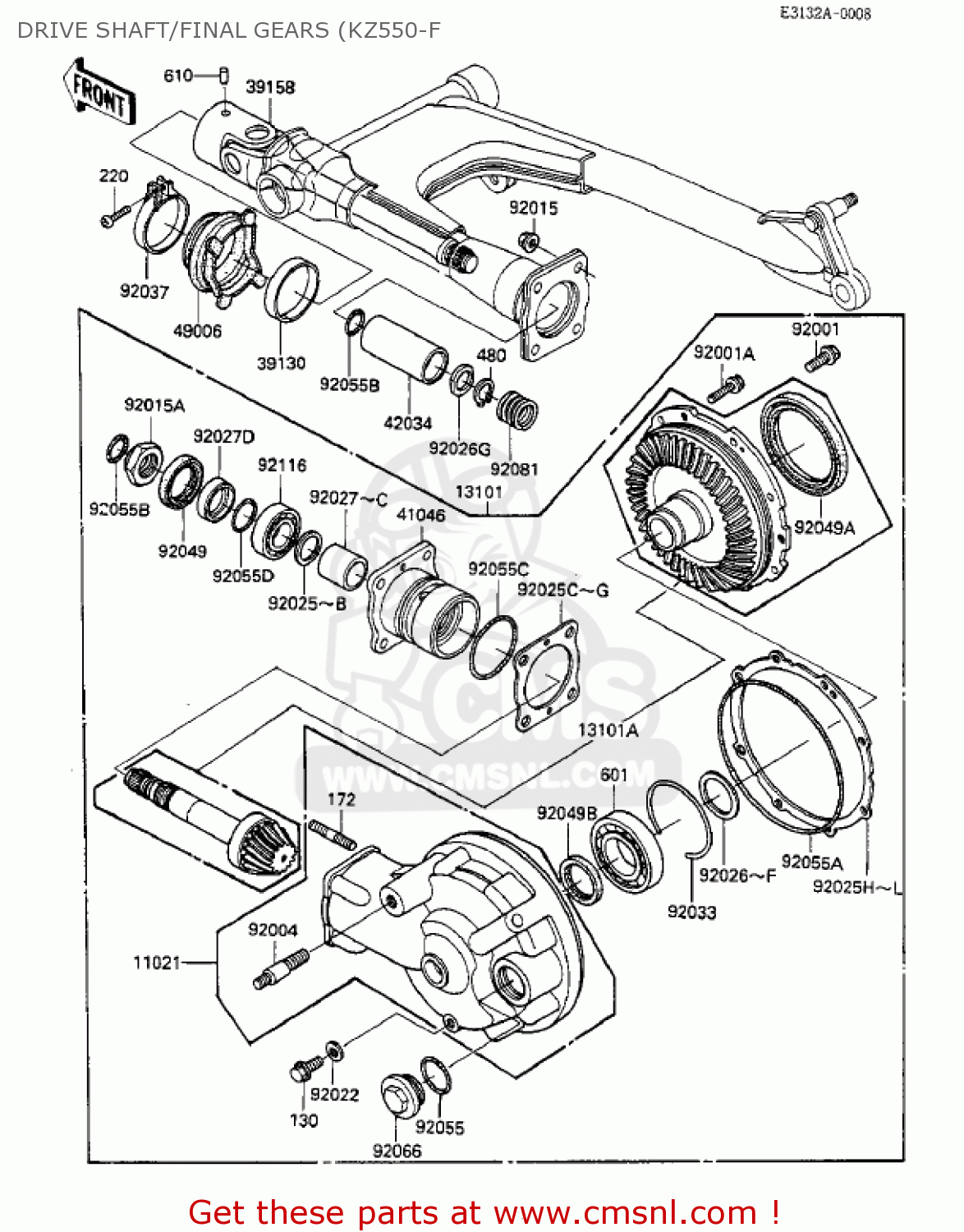 DRIVE SHAFT/FINAL GEARS (KZ550-F KZ550F1 SPECTRE 1983 USA CALIFORNIA CANADA