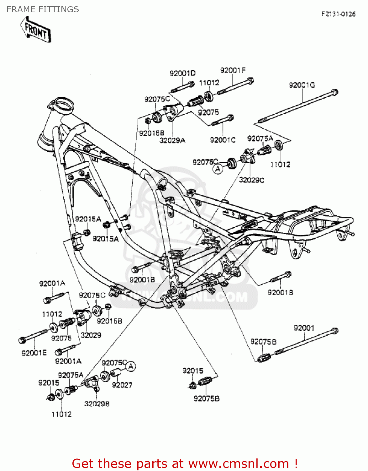 FRAME FITTINGS KZ550F1 SPECTRE 1983 USA CALIFORNIA CANADA