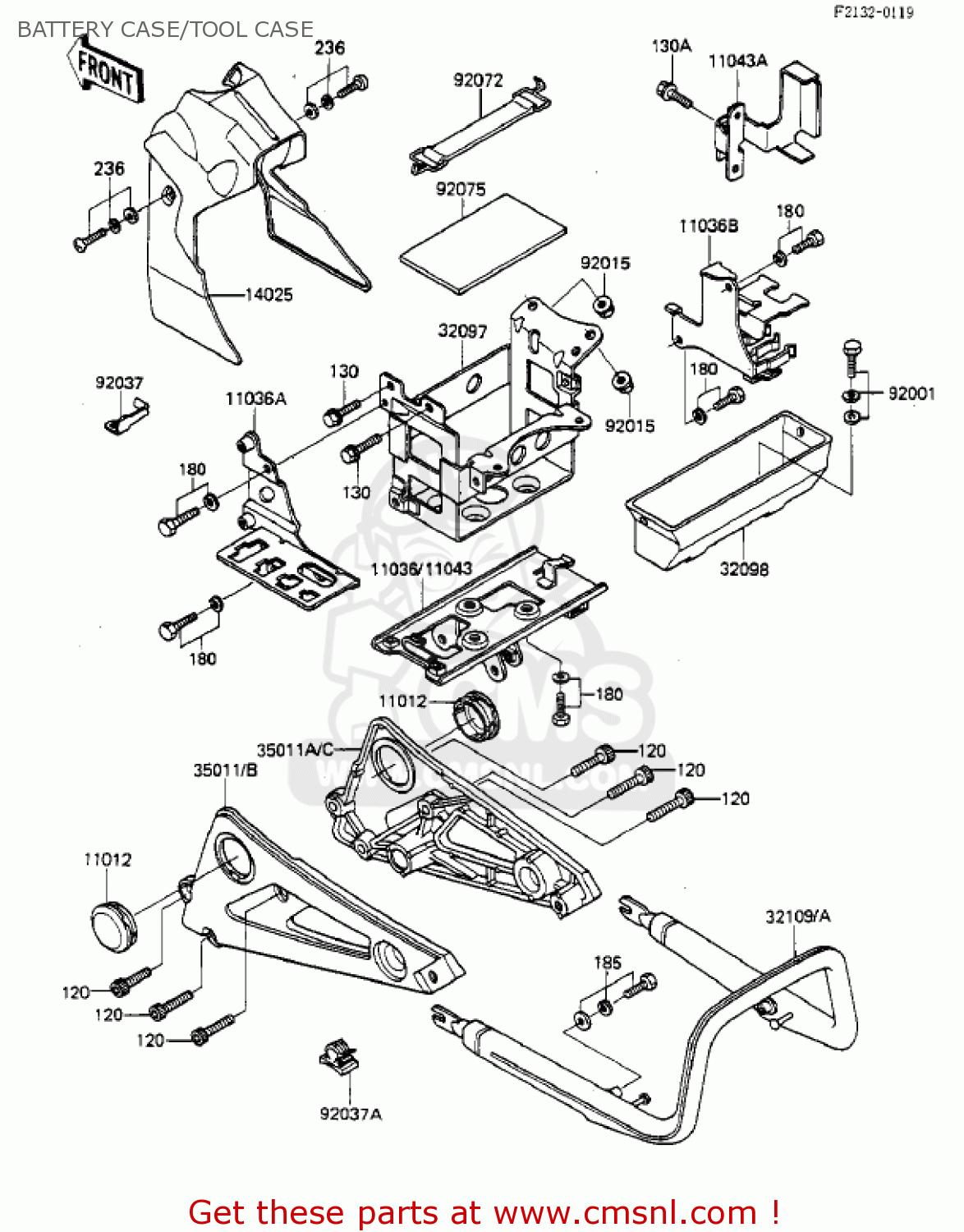 BATTERY CASE/TOOL CASE KZ550F1 SPECTRE 1983 USA CALIFORNIA CANADA