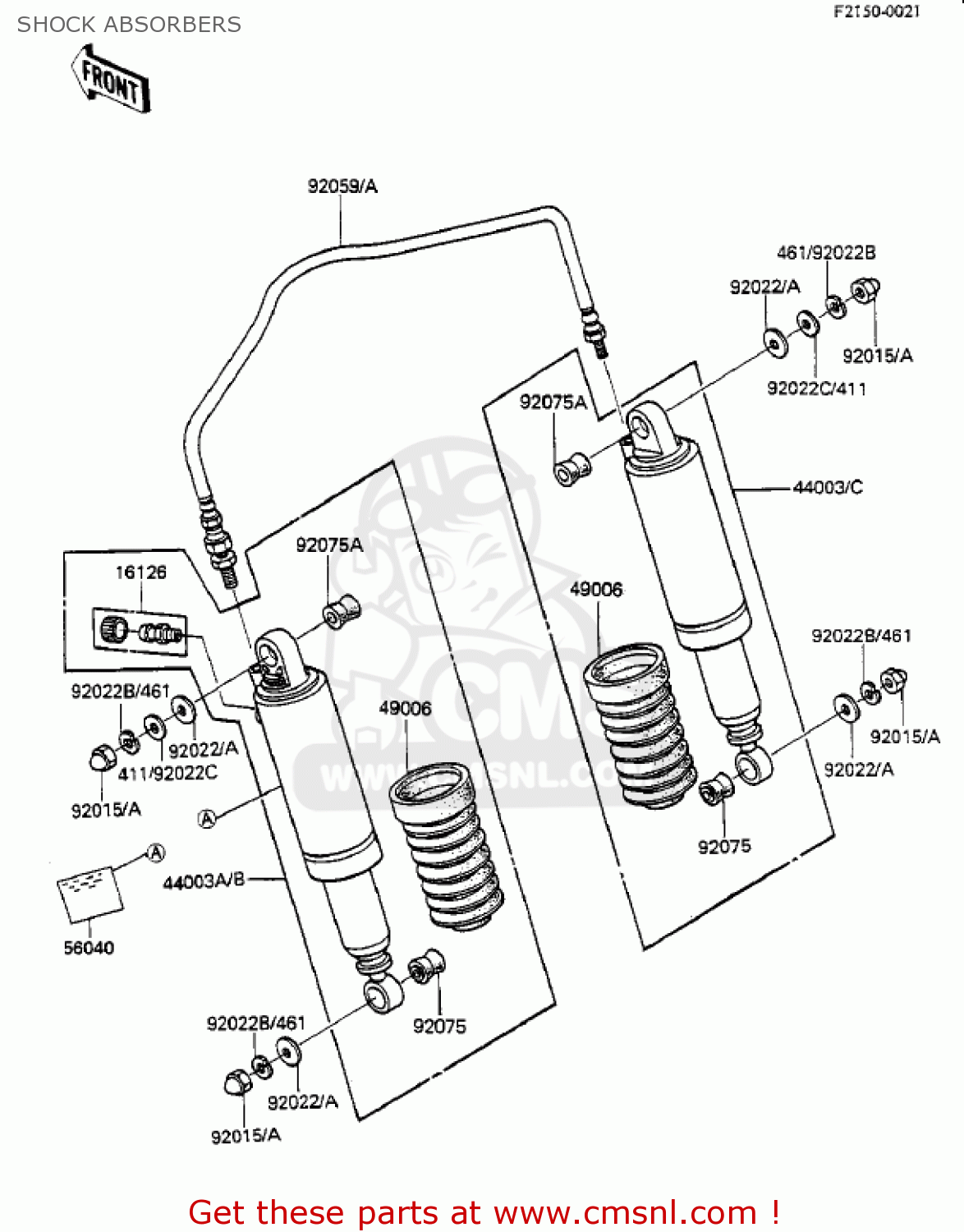 SHOCK ABSORBERS KZ550F1 SPECTRE 1983 USA CALIFORNIA CANADA