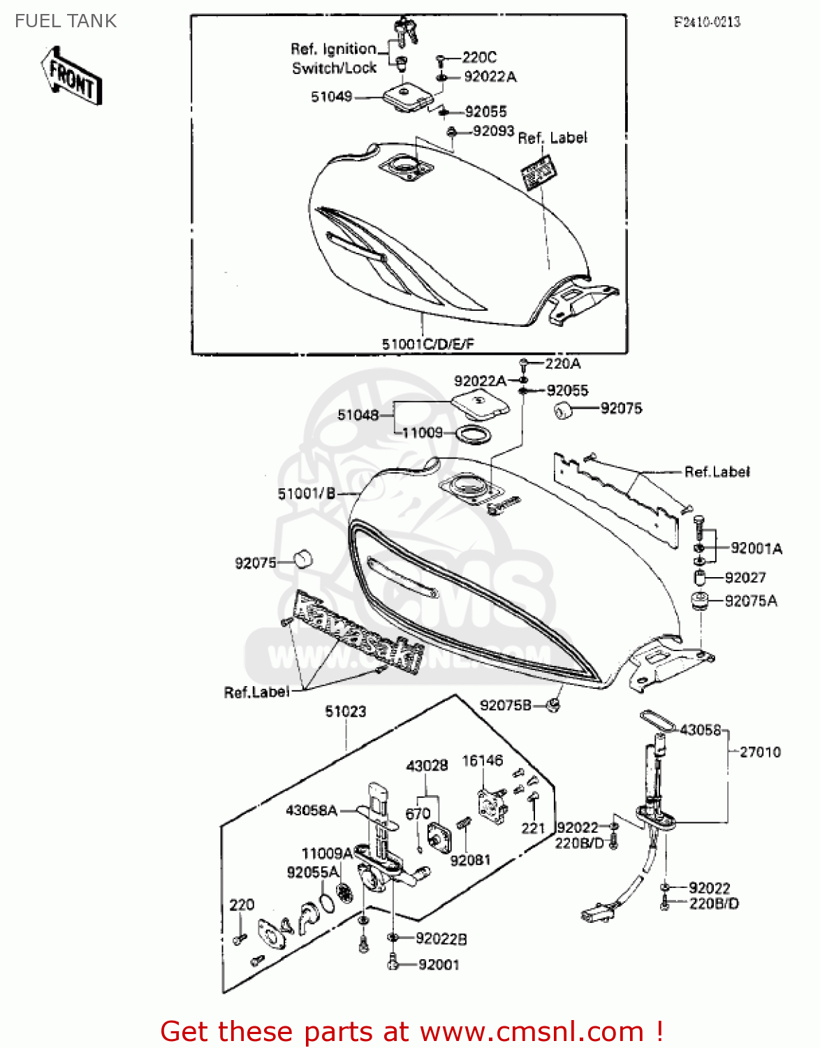 FUEL TANK KZ550F1 SPECTRE 1983 USA CALIFORNIA CANADA