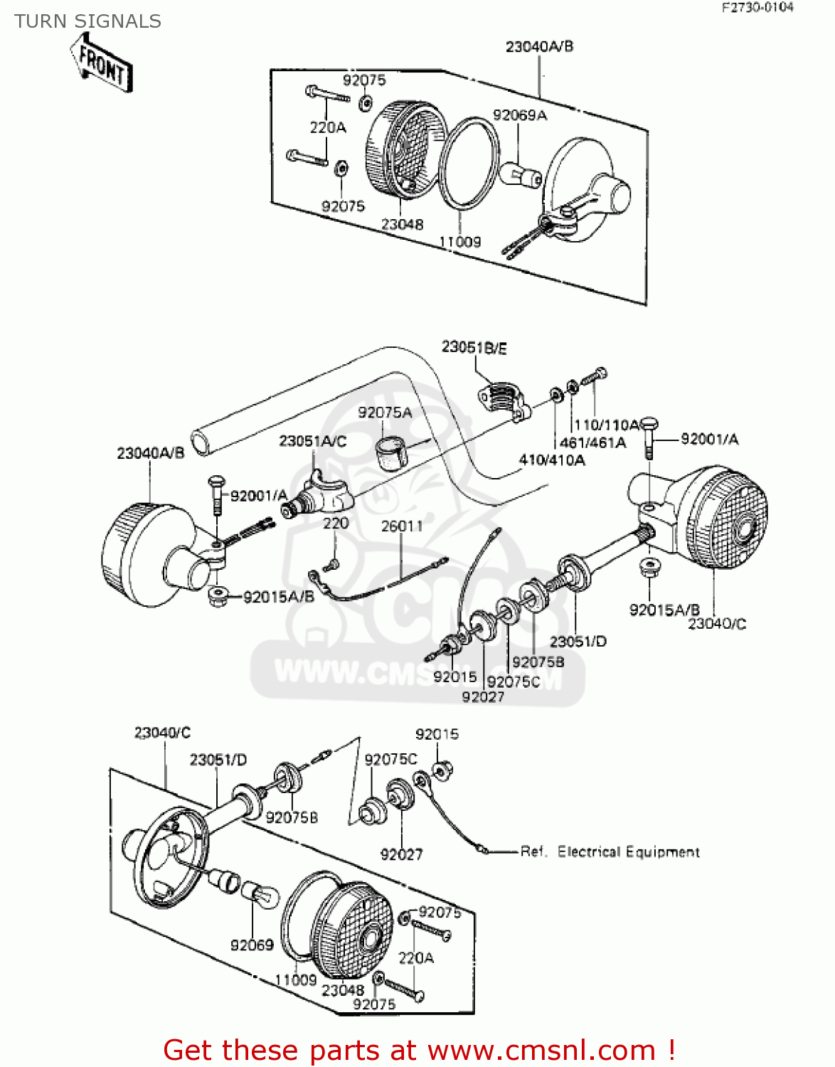 TURN SIGNALS KZ550F1 SPECTRE 1983 USA CALIFORNIA CANADA