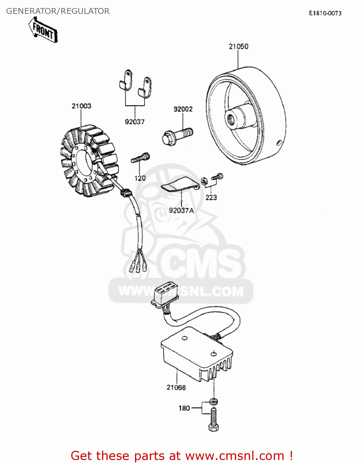 GENERATOR/REGULATOR KZ550F1 SPECTRE 1983 USA CALIFORNIA CANADA