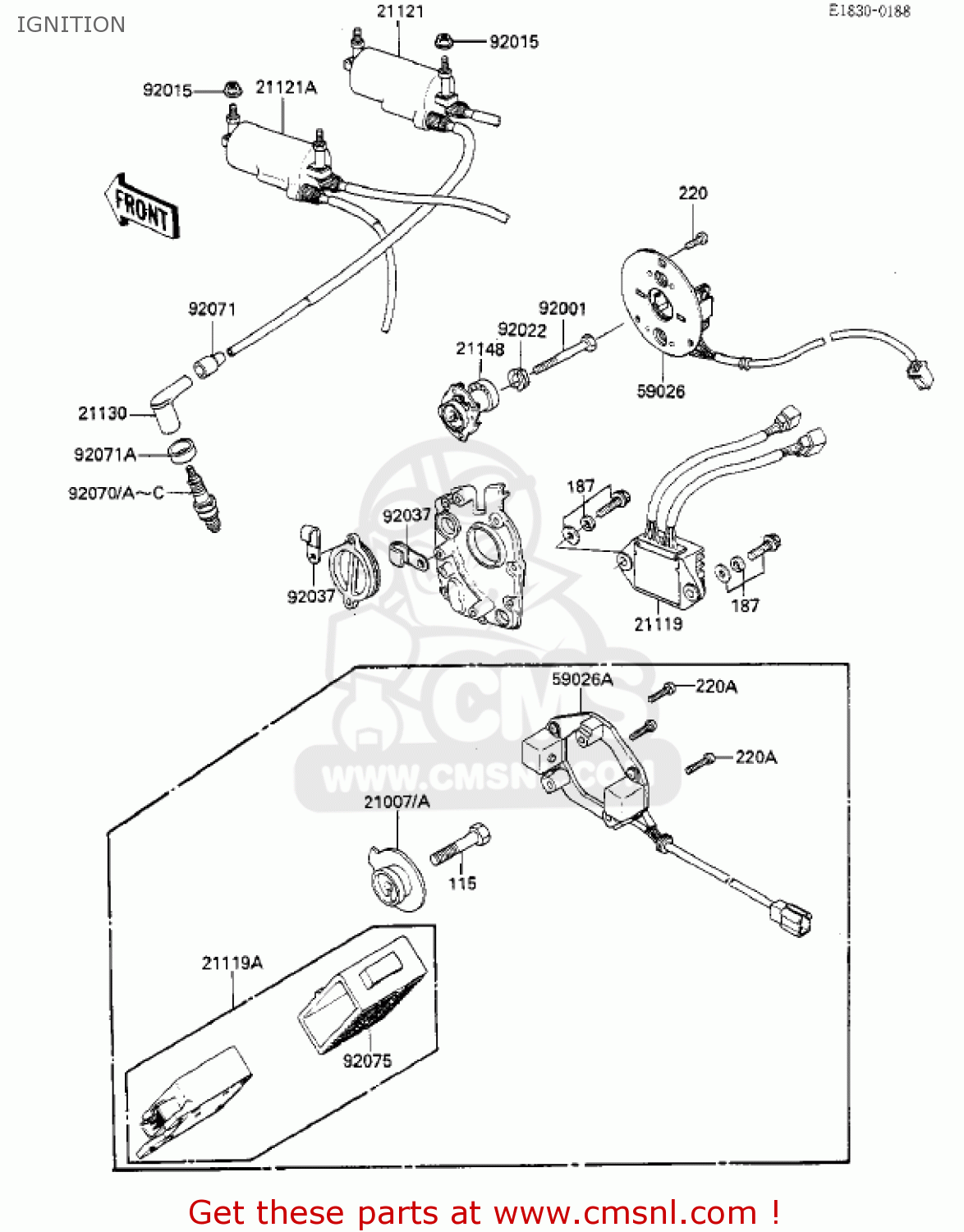 IGNITION KZ550F1 SPECTRE 1983 USA CALIFORNIA CANADA