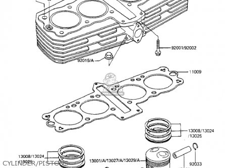 CYLINDER/PISTONS - KZ550F1 SPECTRE 1983 USA CALIFORNIA CANADA