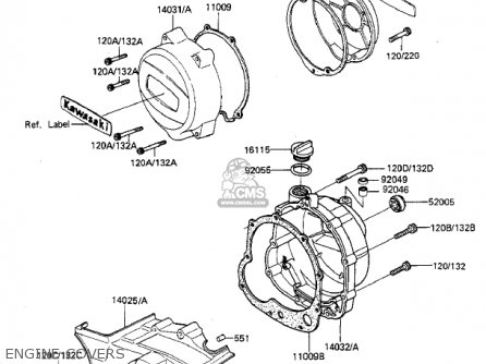 ENGINE COVERS - KZ550F1 SPECTRE 1983 USA CALIFORNIA CANADA