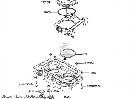 BREATHER COVER/OIL PAN - KZ550F1 SPECTRE 1983 USA CALIFORNIA CANADA