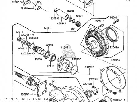 DRIVE SHAFT/FINAL GEARS (KZ550-F - KZ550F1 SPECTRE 1983 USA CALIFORNIA CANADA