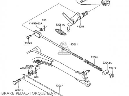 BRAKE PEDAL/TORQUE LINK - KZ550F1 SPECTRE 1983 USA CALIFORNIA CANADA