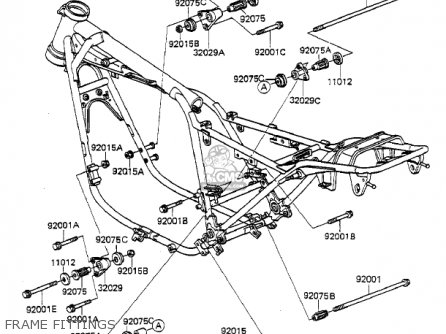 FRAME FITTINGS - KZ550F1 SPECTRE 1983 USA CALIFORNIA CANADA