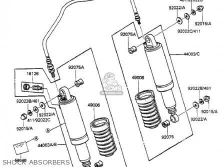 SHOCK ABSORBERS - KZ550F1 SPECTRE 1983 USA CALIFORNIA CANADA