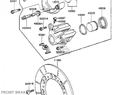 FRONT BRAKE - KZ550F1 SPECTRE 1983 USA CALIFORNIA CANADA