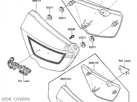 SIDE COVERS - KZ550F1 SPECTRE 1983 USA CALIFORNIA CANADA