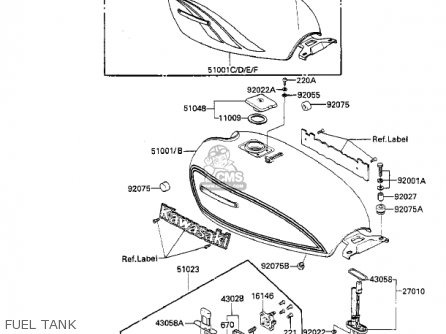 FUEL TANK - KZ550F1 SPECTRE 1983 USA CALIFORNIA CANADA
