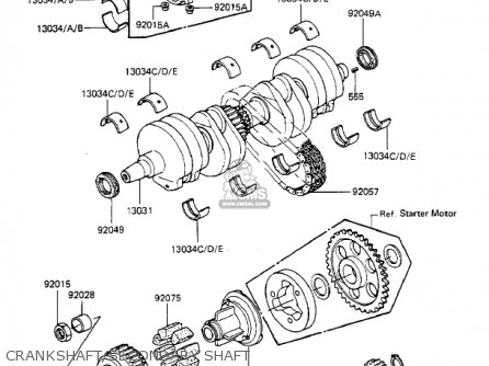 CRANKSHAFT/SECONDARY SHAFT - KZ550F1 SPECTRE 1983 USA CALIFORNIA CANADA