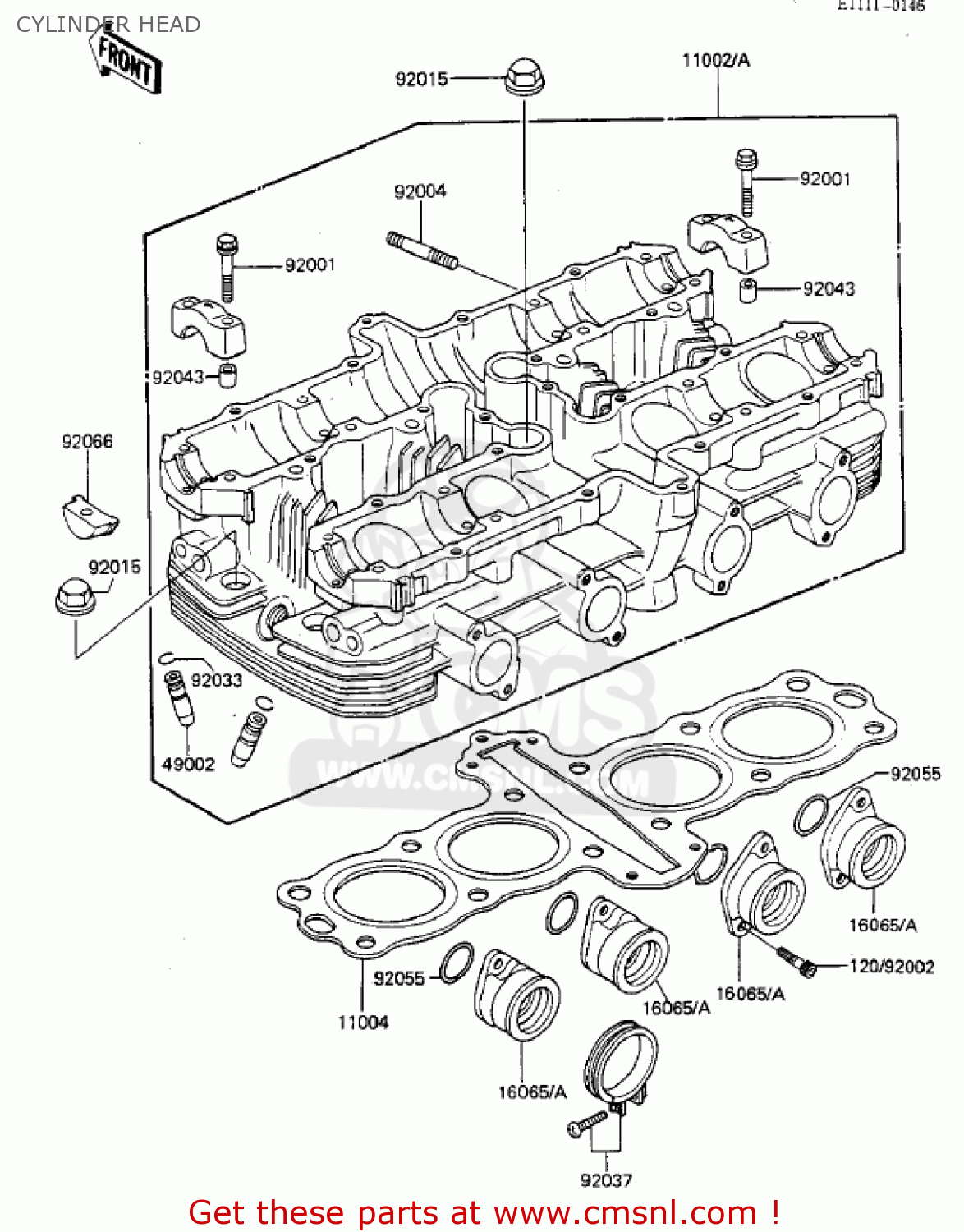 CYLINDER HEAD KZ550F2 SHAFT 1984 USA CALIFORNIA CANADA / LTD