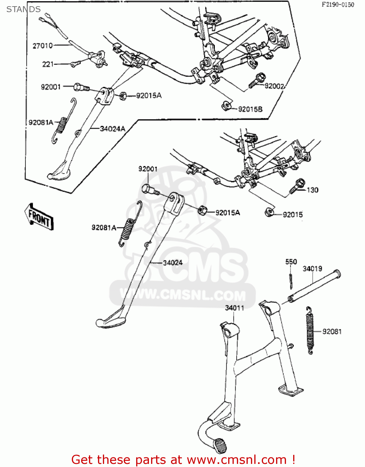 STANDS KZ550F2 SHAFT 1984 USA CALIFORNIA CANADA / LTD